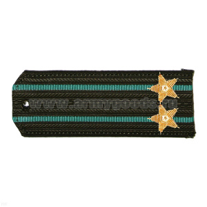 Погоны ПС ст/обр оливк. с 2 зел. просв., вышит. канителью (подполковник)