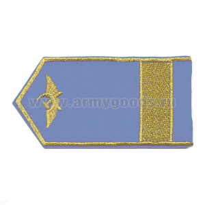 Погоны гражд. авиации, вышит. металлиз. нитью, голуб. (1 широк. лычка)