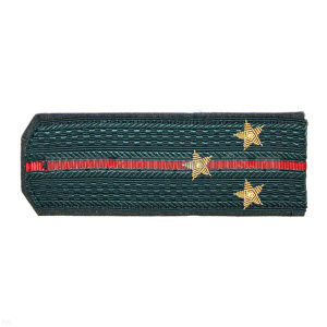 Погоны МВД серые (без канта) с 1 красн. просв., вышит. канителью (ст. лейтенант)