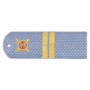 Погоны «машинная вышивка» Полиция без канта бл.-голуб с вышит. эмблемой (мл. сержант) пластик