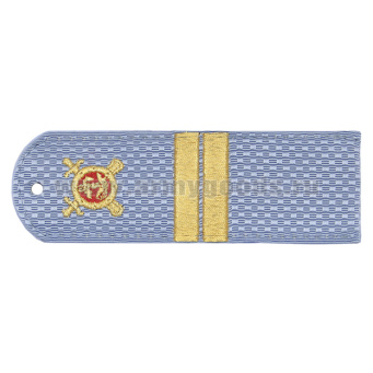 Погоны «машинная вышивка» Полиция без канта бл.-голуб с вышит. эмблемой (мл. сержант) пластик