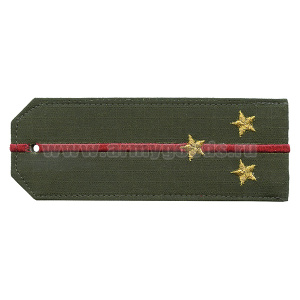 Погоны «машинная вышивка» оливк. (ткань rip-stop) c 1 вышит. красн. просв. с вышитыми звездами (старший лейтенант) на костюм офисный