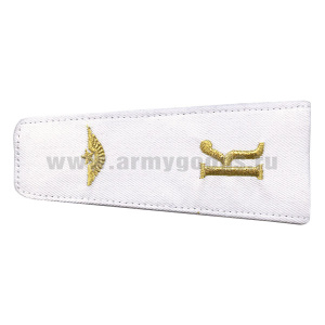 Погоны гражд. авиации, вышит. металлиз. нитью, белые "К" (4-хугол.)