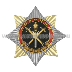 Значок мет. Орден-звезда Полиция Начальник территориального органа
