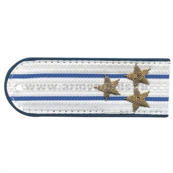 Погоны Юстиция н/о белые (васильк. кант) 2 васильк. пр. вышит. канителью (полковник)