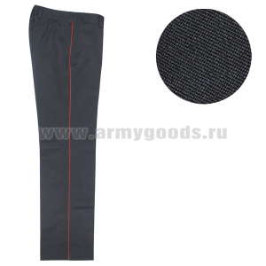 Брюки форм. п/ш Полиция темно-синие/красный кант (ткань ШК75-021) женские