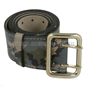 Ремень офиц. кожаный камуфлированный (с латунной пряжкой)