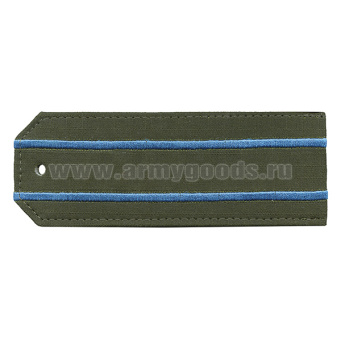 Погоны оливк. (ткань rip-stop) с 2 вышит. голуб. просв. (на костюм офисный)