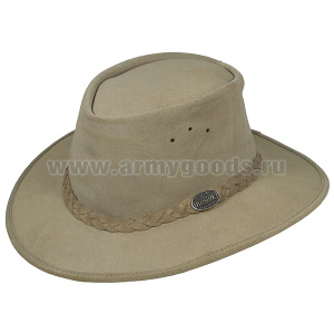 Шляпа (замша из кожи буйвола) бежевая (107К) пр-во ЮАР