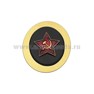 Кокарда мет. МП (звезда 23 мм) нерж. сталь с зол. напылением и пласт. накладкой