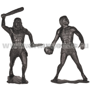 Набор игрушек пластмассовых "Пещерные люди" (№2) (фигурки 2 шт) h=18 см