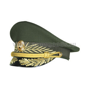 Фуражка Машинная вышивка генеральск. оливк. ВС (к офисному костюму)