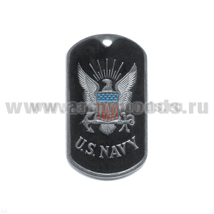 Жетон (нерж. ст., эмал.) U.S. Navy (ВМФ) черн. фон
