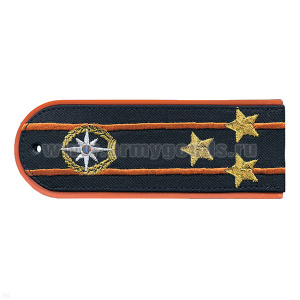 Погоны «машинная вышивка» из рубаш. ткани МЧС серо-синие с вышит. эмблемой (полковник) пластик