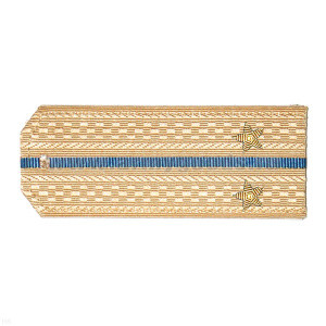 Погоны Авиации ВМФ крем. с 1 голуб. просв., вышит. канителью (лейтенант)