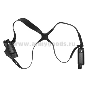 Кобура оперативная под ПМ с запасными обоймами на кобуре и плечевых ремнях (ОК-24Н) черная