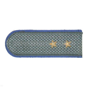 Погоны МЮ серые с вас. кантом, вышит. канителью (прапорщик)