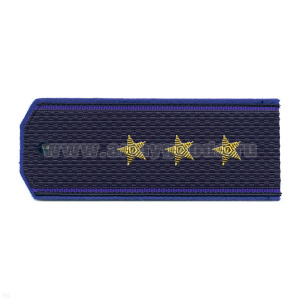 Погоны ФСБ нов/обр иссиня-черн. с 2 вас. кантами на китель, вышит. канителью (ст. прапорщик)