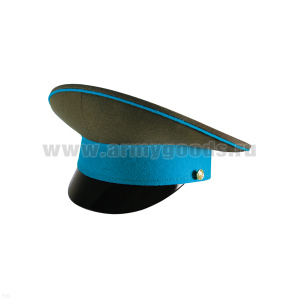 Фуражка простая нов/обр ВДВ, ВКС повсед. (оливковая с голубым околышем)