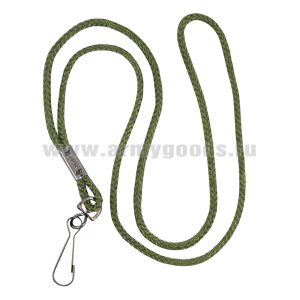 Шнур на шею с карабином оливковый
