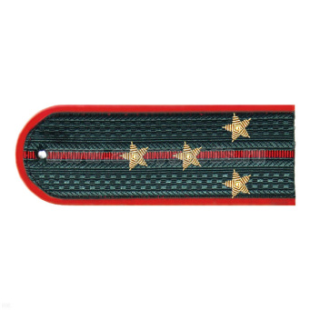 Погоны МВД серые с красн. кантом с 1 красн. просв., вышит. канителью (капитан)