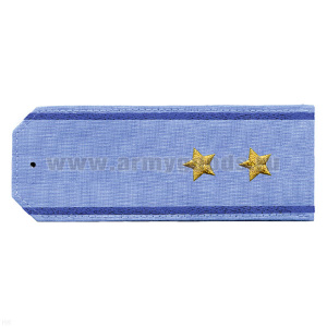 Погоны «машинная вышивка» из рубаш. ткани ФСБ голуб. с вышит. вас. кантом с вышит. звездами (прапорщик)