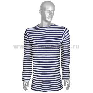 Тельняшка зим. п/ш двойной вязки синяя (беленая) плотность 400 гр/м2 р-ры с 64