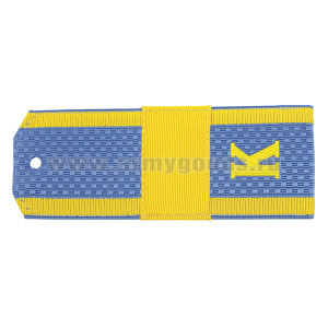 Погоны голуб. курсант. "К" (ФСБ нов/обр / ПС ФСБ руб.) с нашитым желт.шелк. галуном (старший сержант) и пластизол. "К" (на пластике)