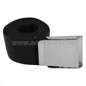Ремень широкий под НАТО (ширина 50 мм) с мет. пряжкой (черный) (длина 127 см)