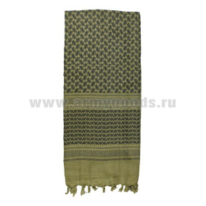 Шарф шемах хлопковый оливково-черный