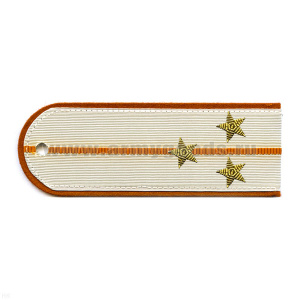 Погоны МЧС белые с оранж. кантом с 1 оранж. просв., вышит. канителью (ст. лейтенант)