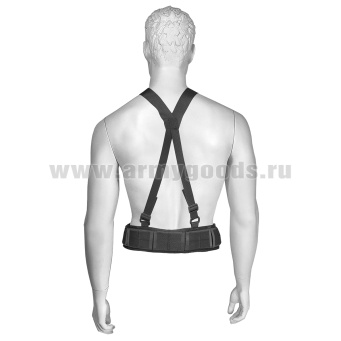 Пояс тактический малый с лямками и мет. пряжкой-"коброй" черный