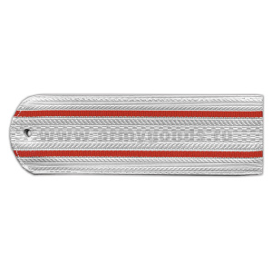 Погоны белые (2 красн. пр) без канта (Полиция на белую рубашку) нов/обр (на пластике)