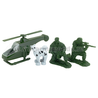 Набор игрушек пластмассовых "Защитники границ" (фигурки 3 шт, вертолет) арт. 480208