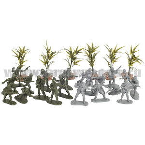 Набор игрушек пластмассовых "Контратака" (солдатики 20 шт, кусты)