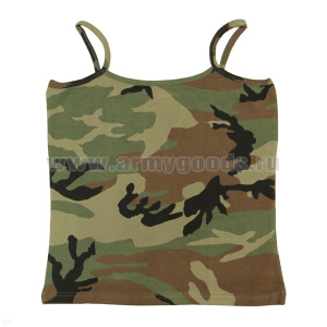 Майка женская на лямочках кмф зел.