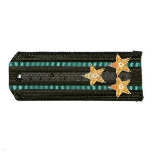 Погоны ПС ст/обр оливк. с 2 зел. просв., вышит. канителью (полковник)