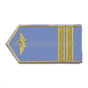 Погоны гражд. авиации, вышит. металлиз. нитью, голуб. (2 узк. лычки)