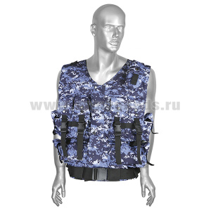 Жилет разгрузочный тактический ОМОН "синяя цифра" (Росгвардия) (ткань "rip-stop")