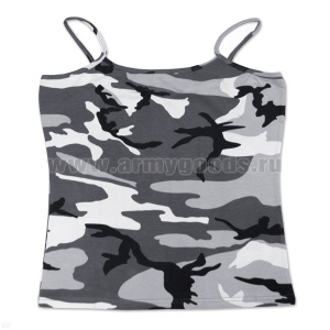 Майка женская на лямочках кмф сер.