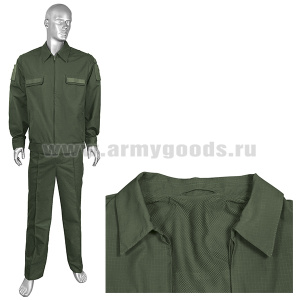 Костюм лет. МО офисный оливковый (ткань Rip-Stop) ТУ 858-6291-2013 МПА-35-01 (М) подкладка сетка р\ры с 62