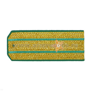 Погоны парадные золотые (металлиз.) с 2 зел. просв., вышит. канителью (майор)