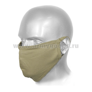 Маска трикотажная двухслойная песочная