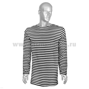 Тельняшка лет. х/б кулирка черн. р-ры с 62