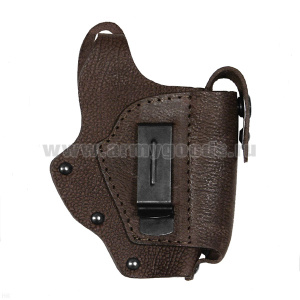 Кобура под ПМ полуоткрытая с запасной обоймой и пружиной для скрытого ношения ПК-25/2 коричневая