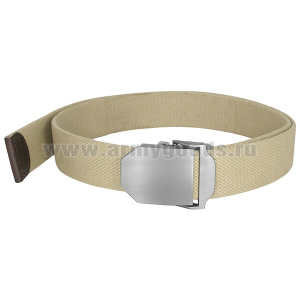 Ремень брючный тесьма (ширина 37 мм) с мет. пряжкой бежевый