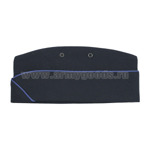 Пилотка Юстиция (Полиция) женская темно-синяя с васильковым кантом (габардин)