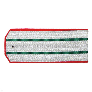 Погоны казачьи серебристые с красн. кантом с 2 зел. просв. (сахалинское казачество)