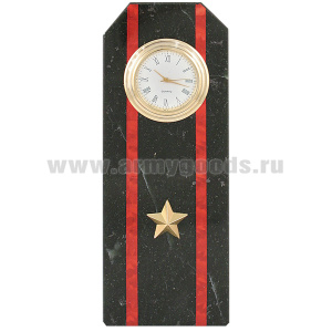 Часы сувенирные настольные (камень змеевик черный) Погон Майор МП