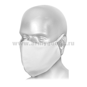 Маска тканевая, двухслойная, на резинке (белая)